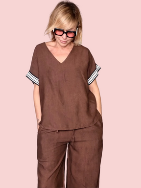 Coordinato  Due Pezzi – Top & Pantalone con Bande