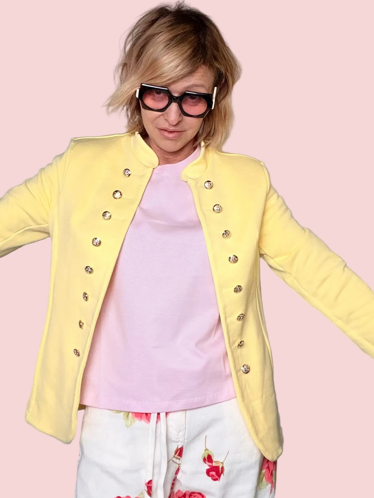 Giacca Felpa Stile Napoleone – Giallo Limone
