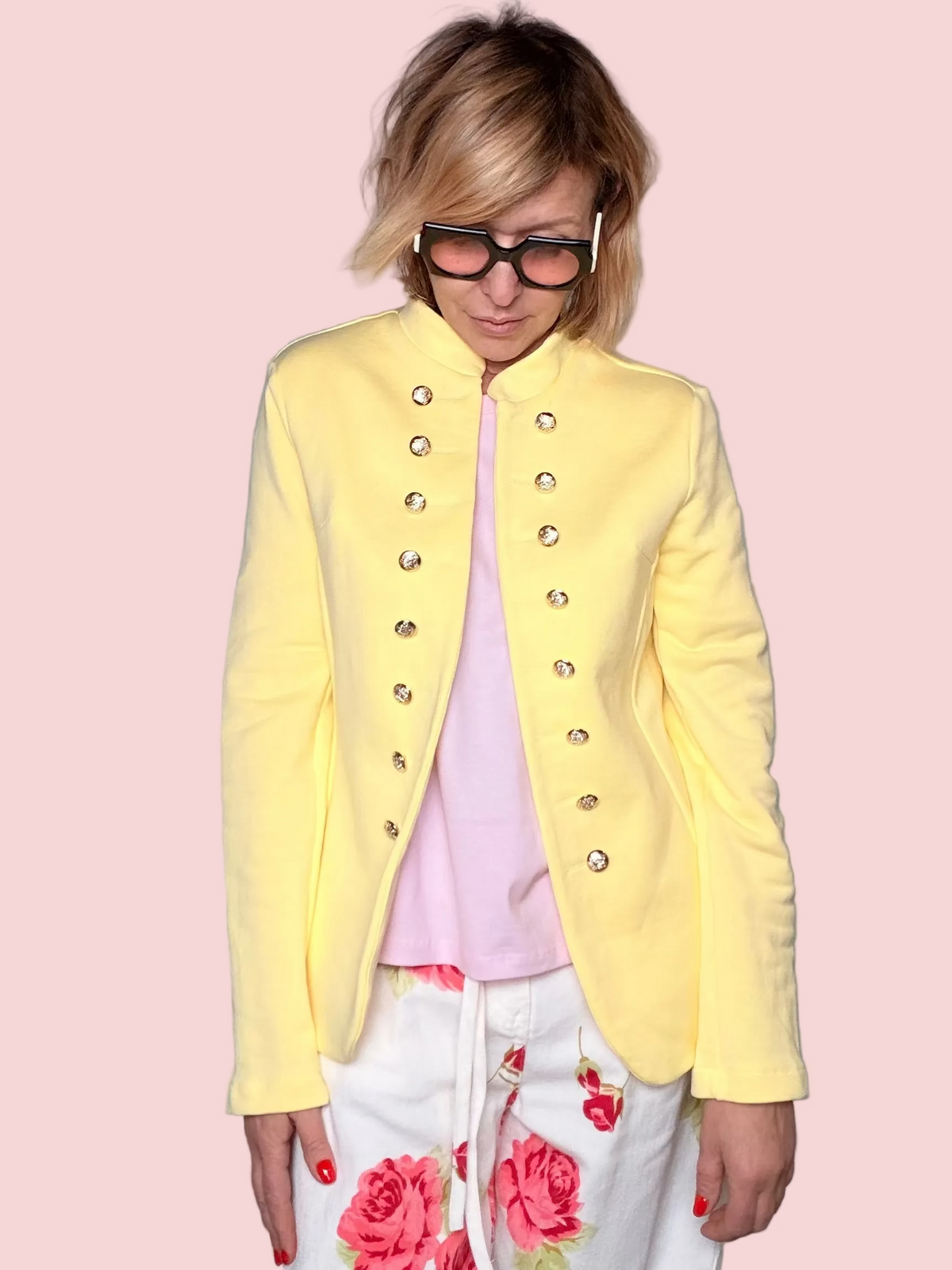 Giacca Felpa Stile Napoleone – Giallo Limone