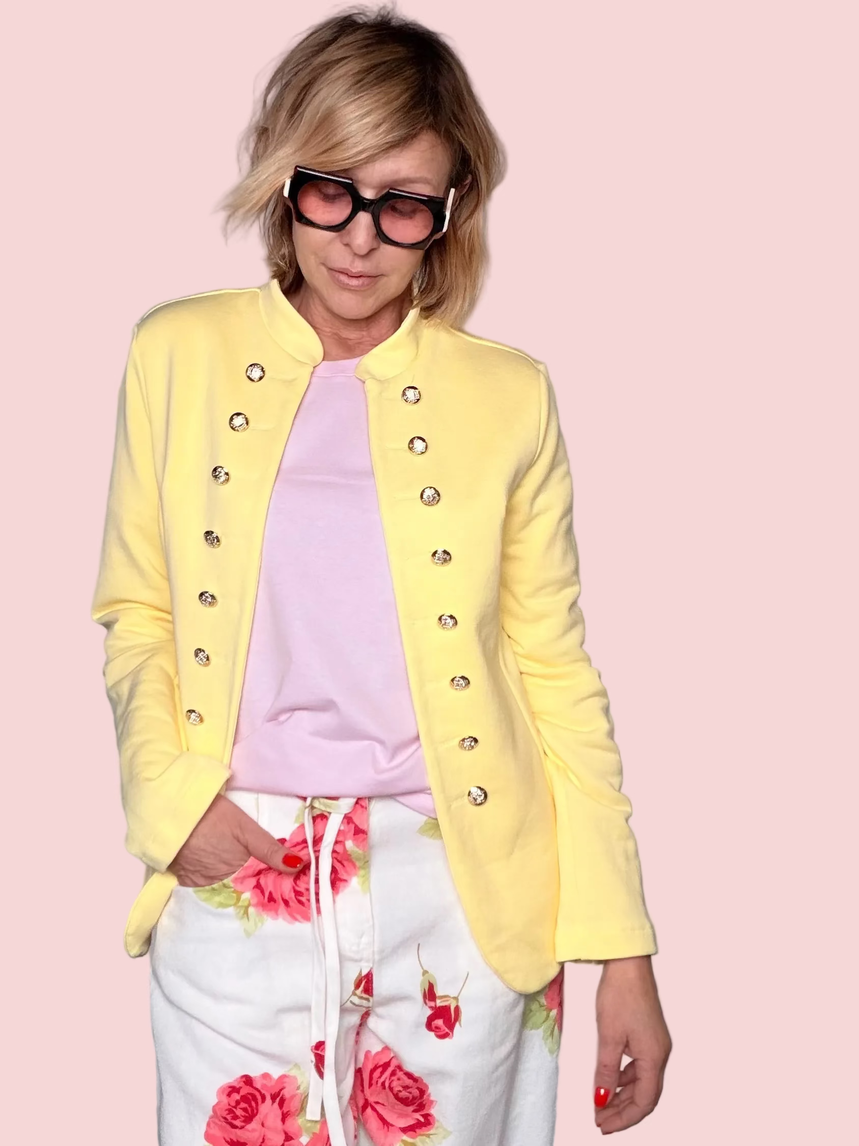 Giacca Felpa Stile Napoleone – Giallo Limone