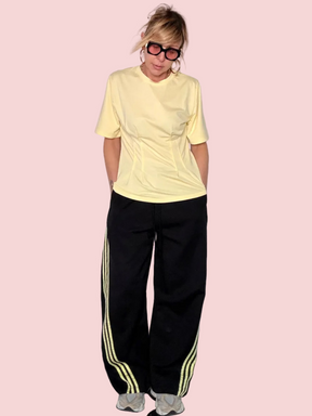 Pantalone Felpa con Bande Laterali – Nero/Bianco