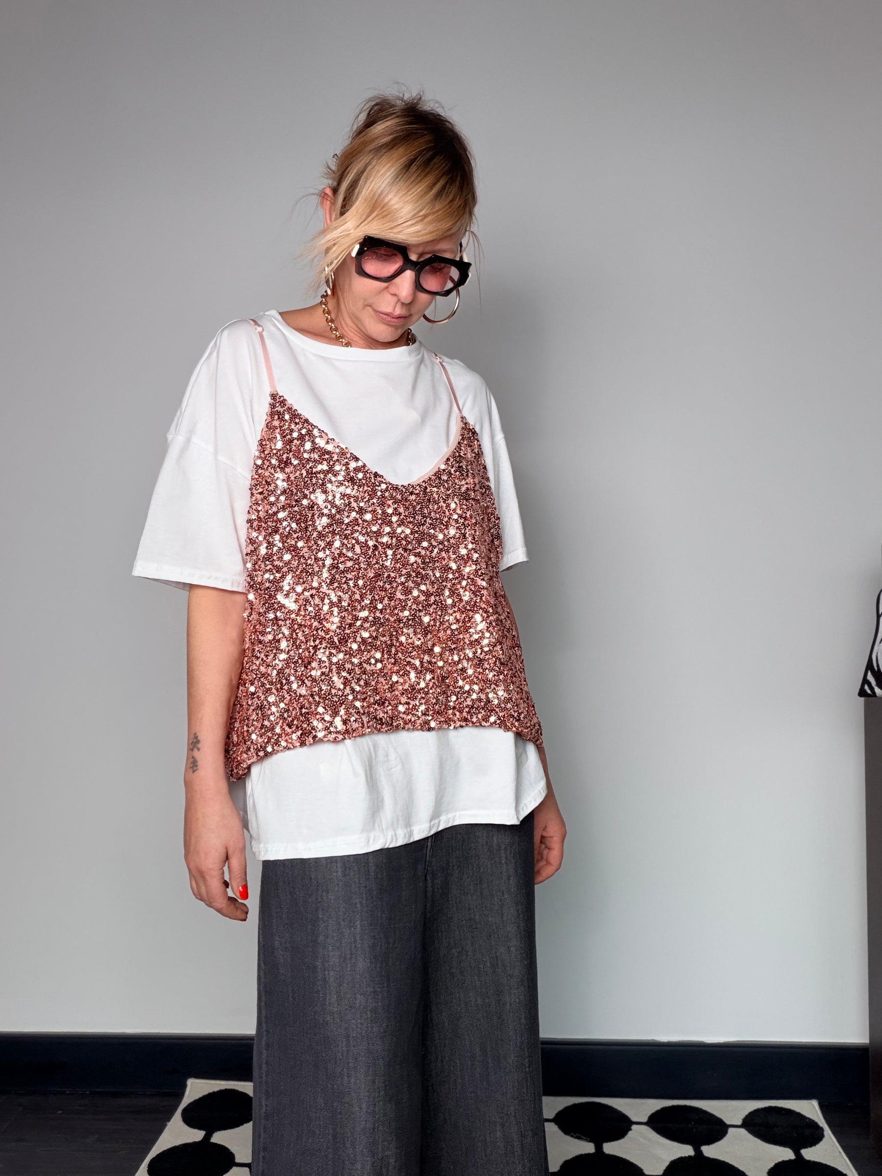 T-shirt Over con Top Pailette (Copia)