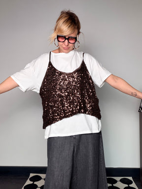 T-shirt Over con Top Pailette (Copia)