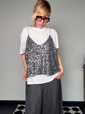 T-shirt Over con Top Pailette (Copia)