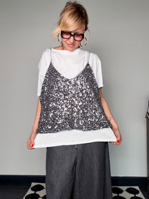 T-shirt Over con Top Pailette (Copia)