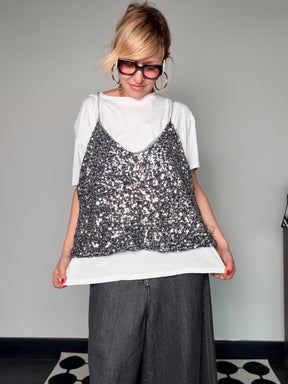 T-shirt Over con Top Pailette (Copia)