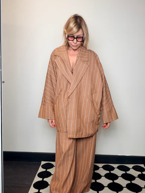 Giacca Oversize Doppiopetto Gessato