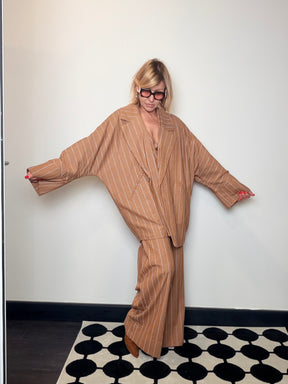 Giacca Oversize Doppiopetto Gessato