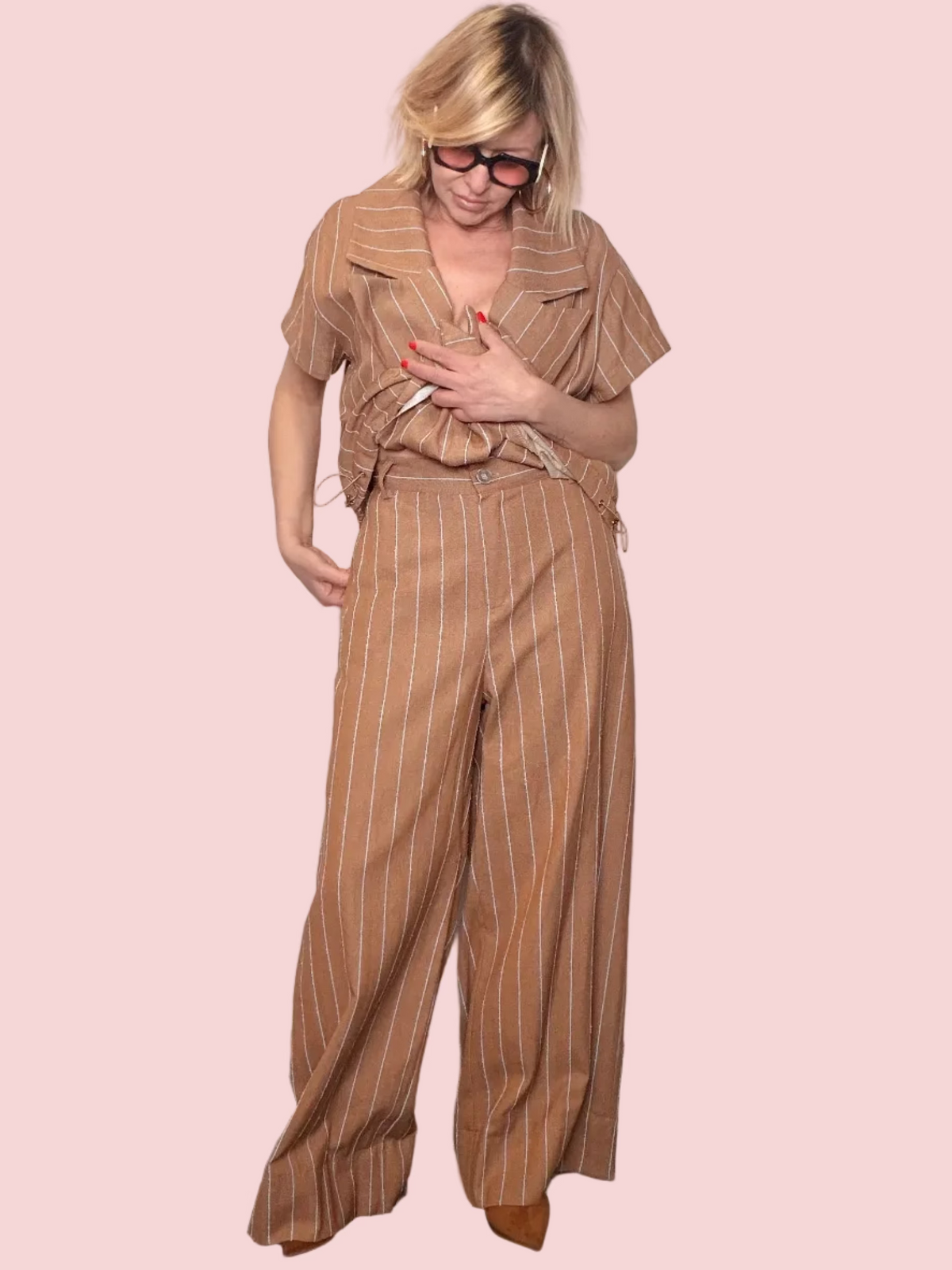 Pantalone Palazzo Gessato Over