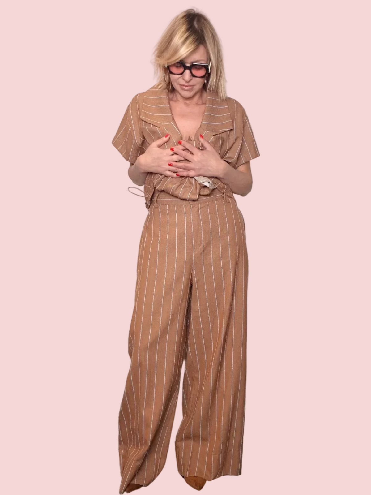 Pantalone Palazzo Gessato Over