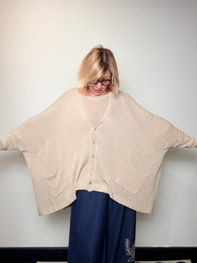 Cardigan Oversize in Filo di Viscosa