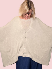 Cardigan Oversize in Filo di Viscosa