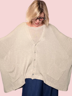 Cardigan Oversize in Filo di Viscosa