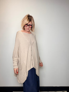 Cardigan Oversize in Filo di Viscosa