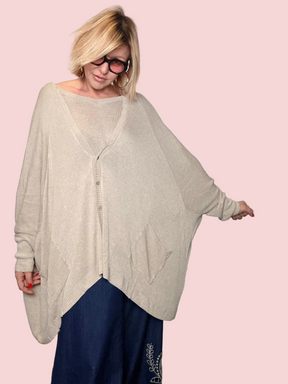 Cardigan Oversize in Filo di Viscosa