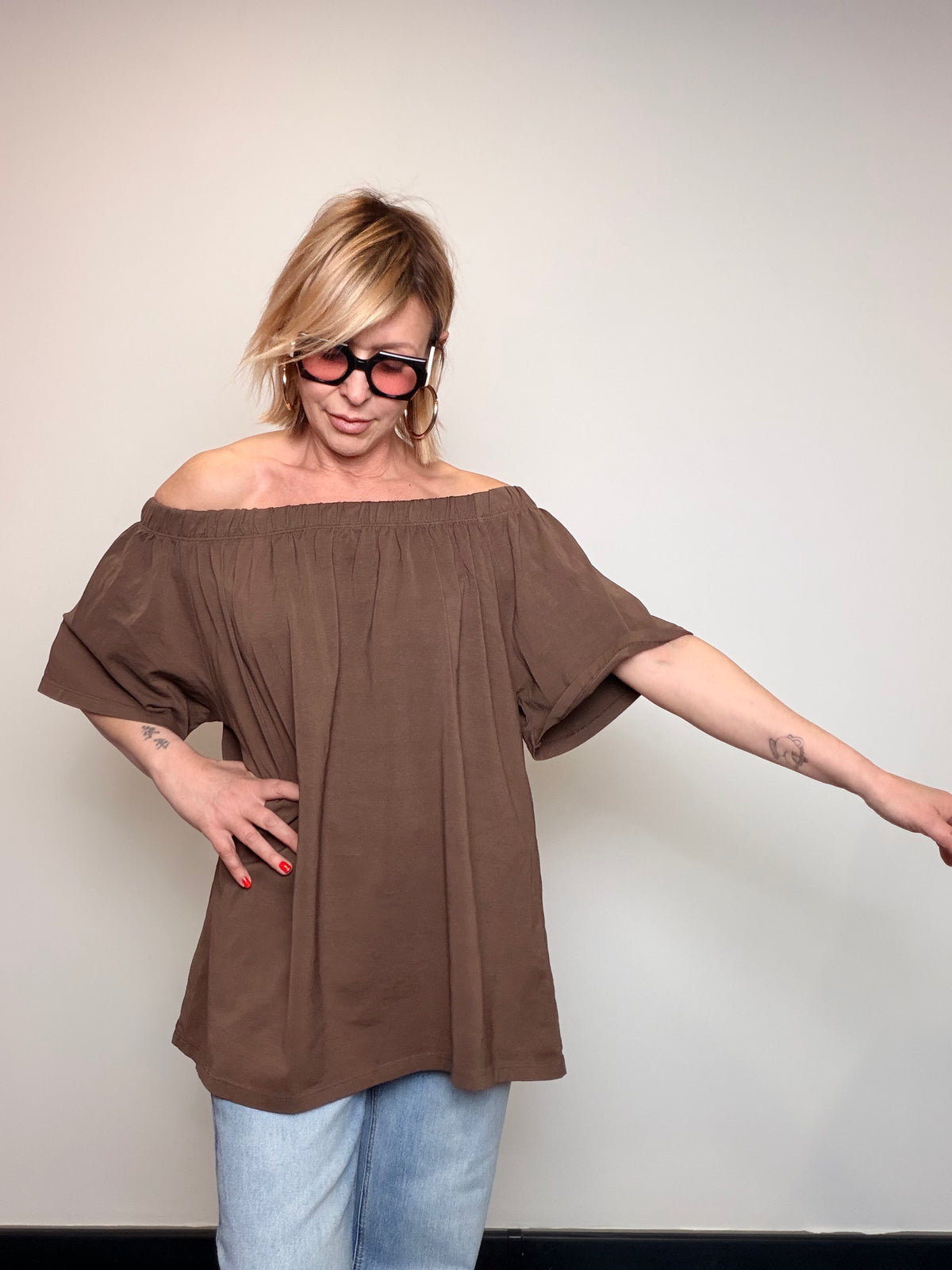 Top Off-Shoulder Oversize in Chiffon