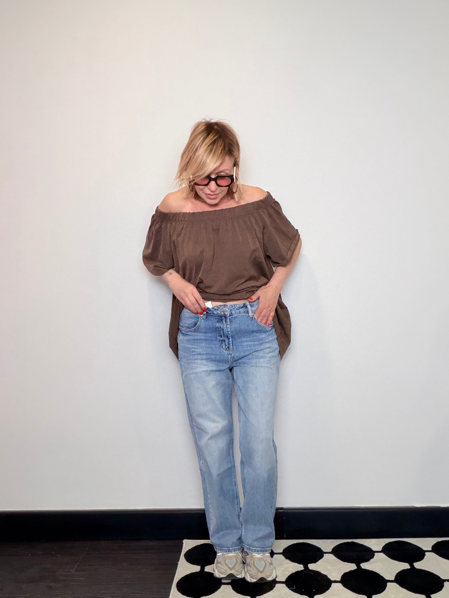 Jeans Dritto con Orlo Sfrangiato