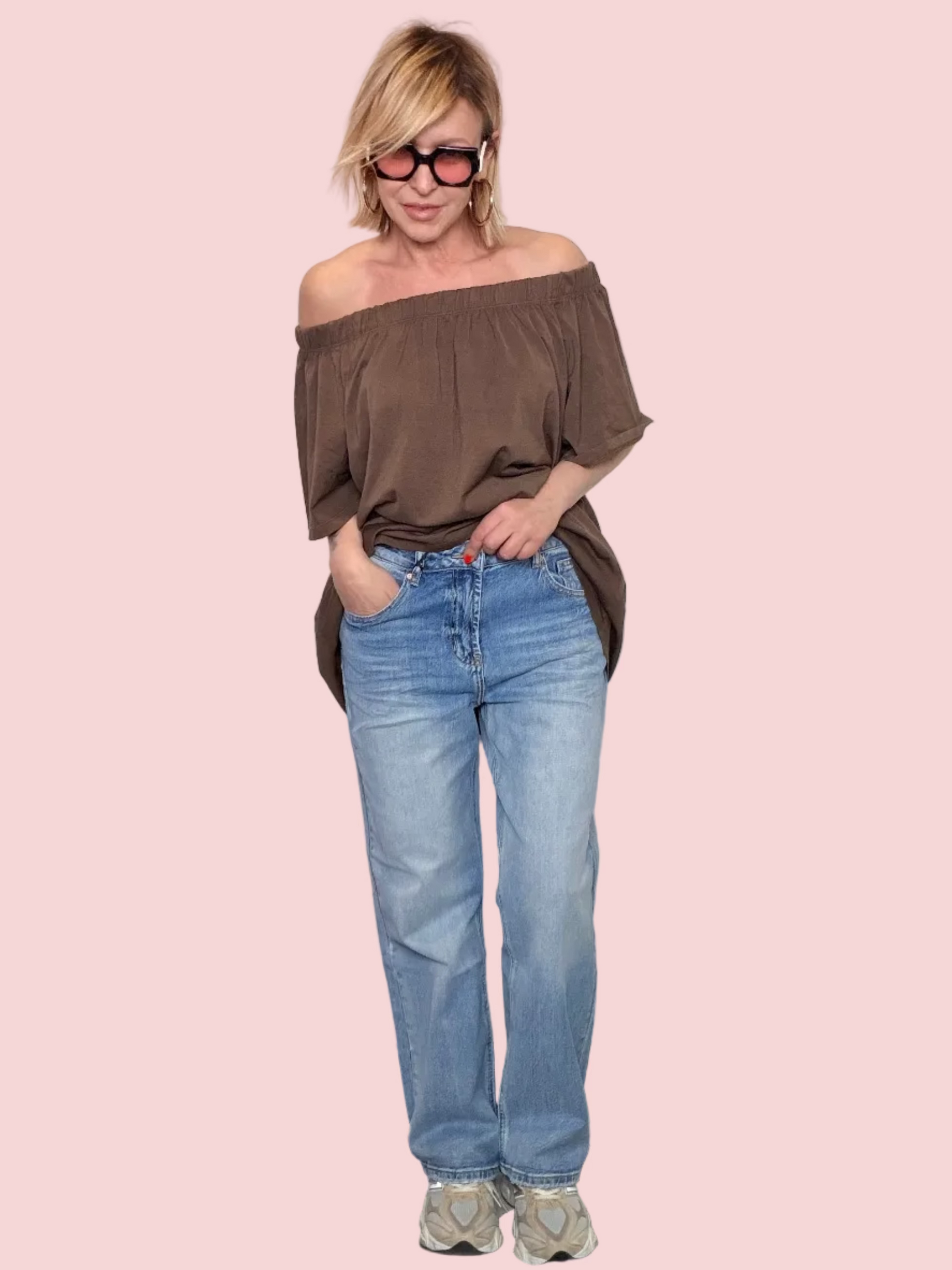Jeans Dritto con Orlo Sfrangiato