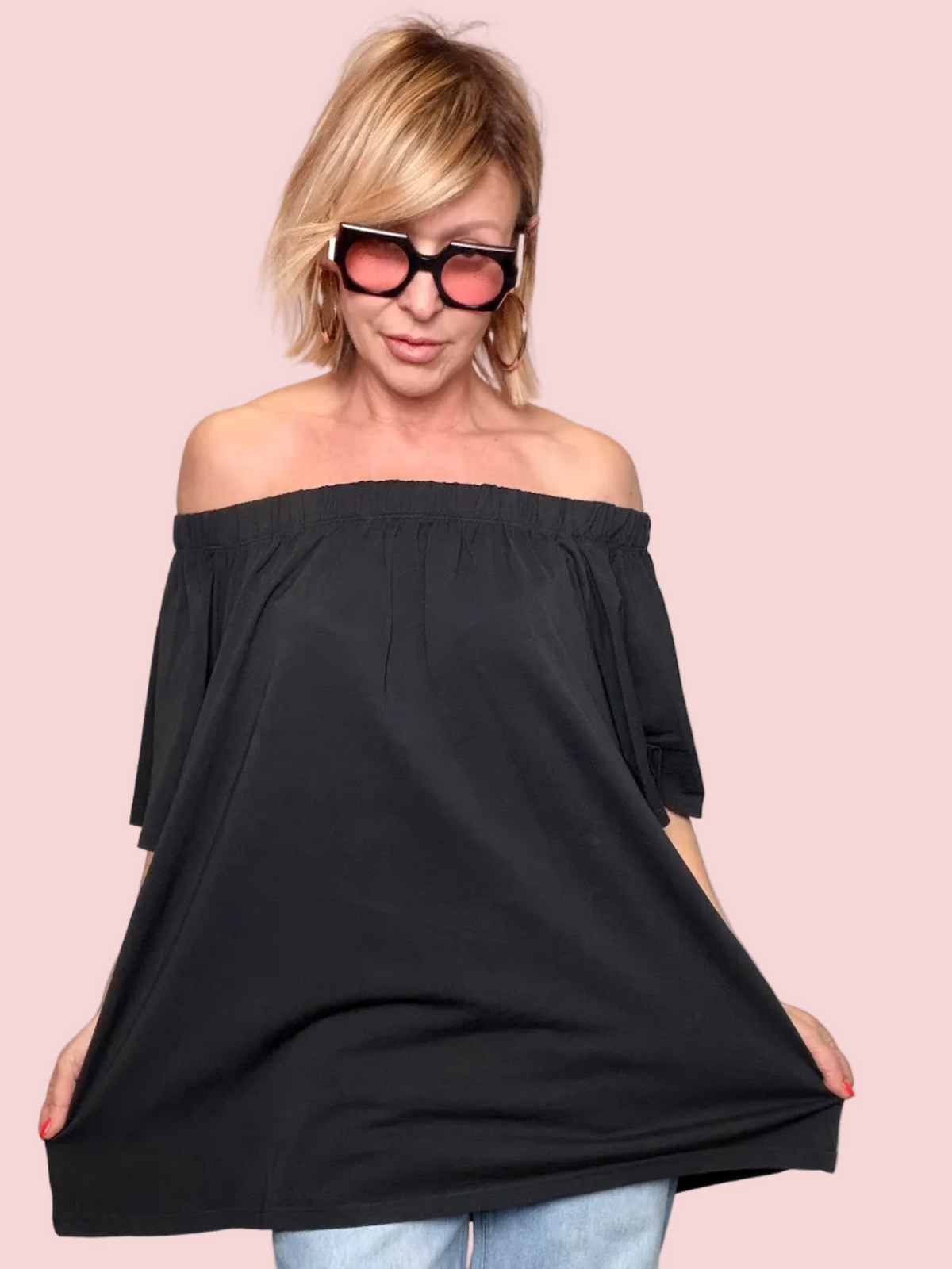 Top Off-Shoulder Oversize in Chiffon