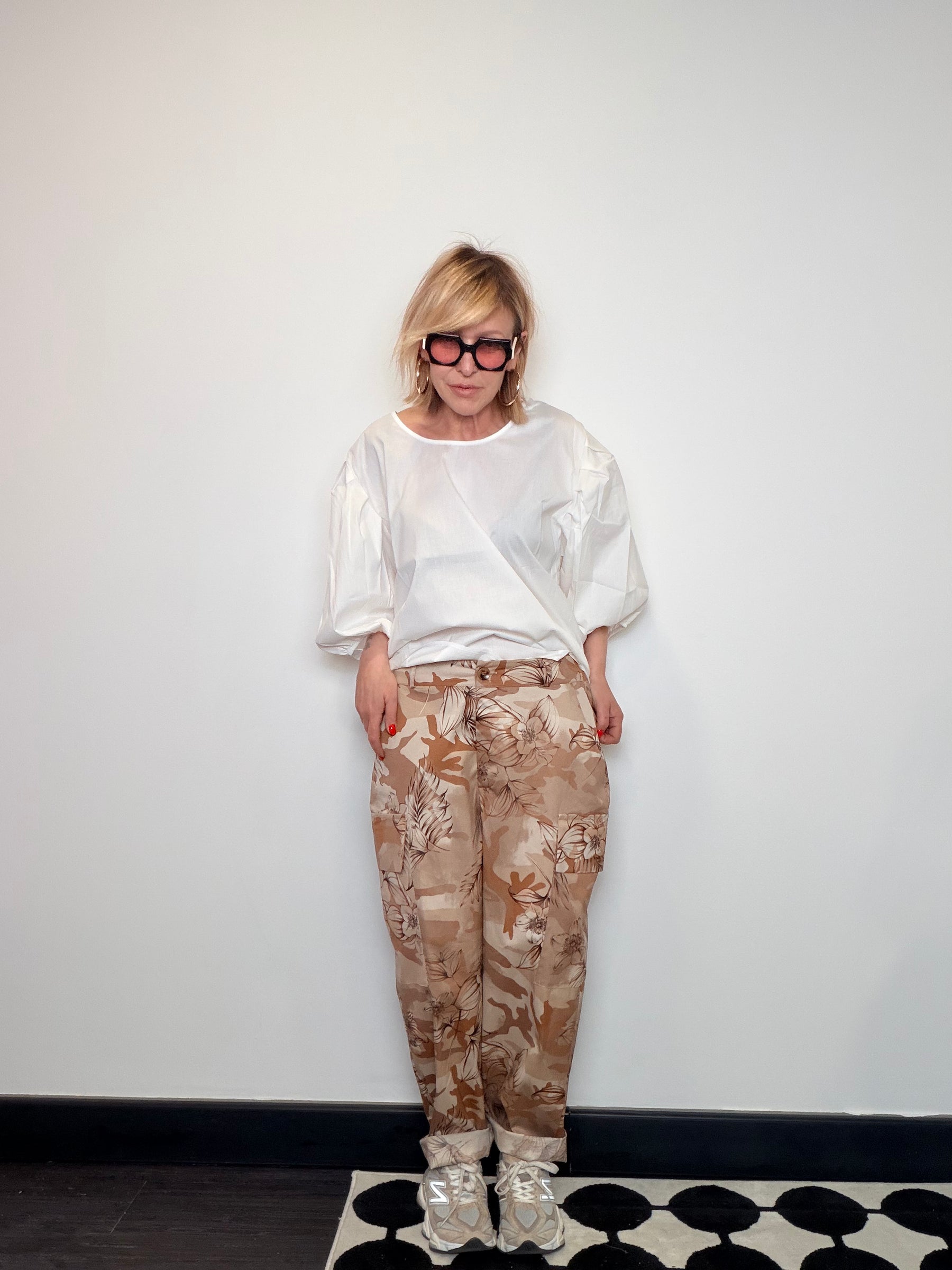 Pantalone Cargo Baggy Stampa Botanica