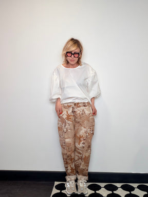 Pantalone Cargo Baggy Stampa Botanica