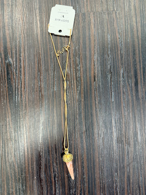 Collana Lunga Corno con Catena Snake Dorata