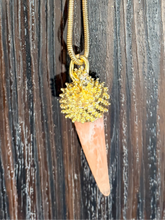 Collana Lunga Corno con Catena Snake Dorata