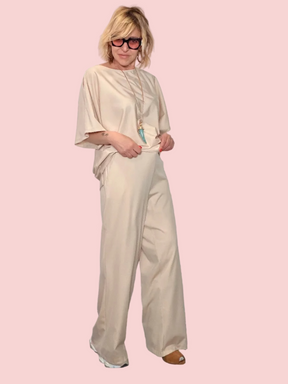 Pantalone Palazzo Wide Leg in Tencel