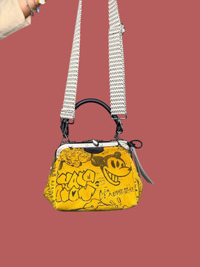 Mini Doctor Bag Gialla Graffiti Tattoo Art Tracolla Scacchi