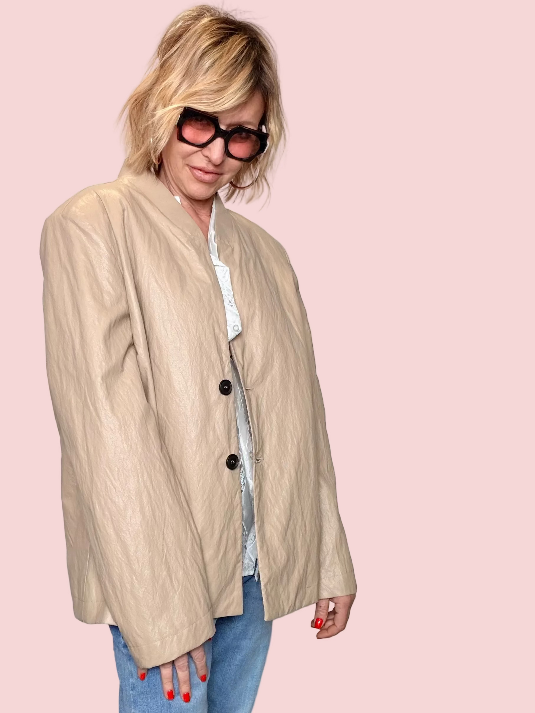 Giacchino in Ecopelle Beige