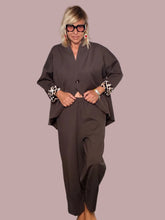 Pantalone Punto Milano – Moka con Risvolto Animalier