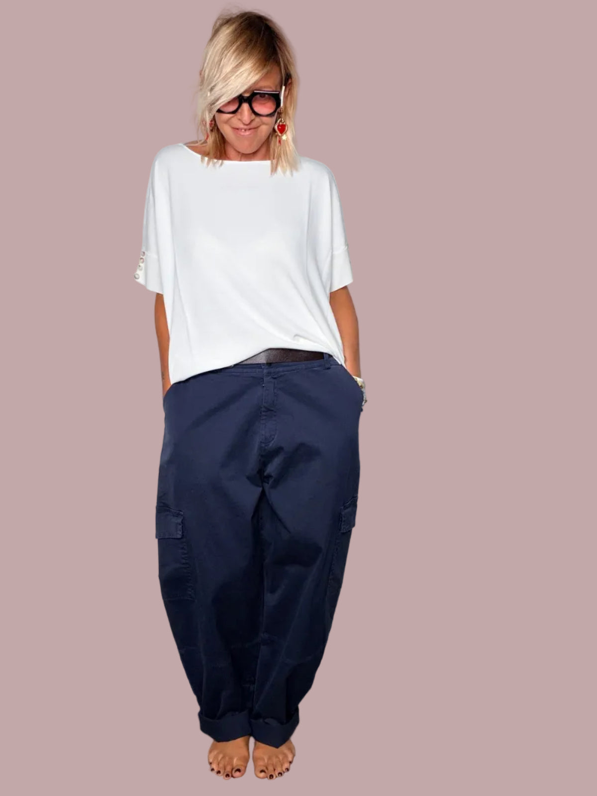 Pantaloni Cargo Oversize - BLU