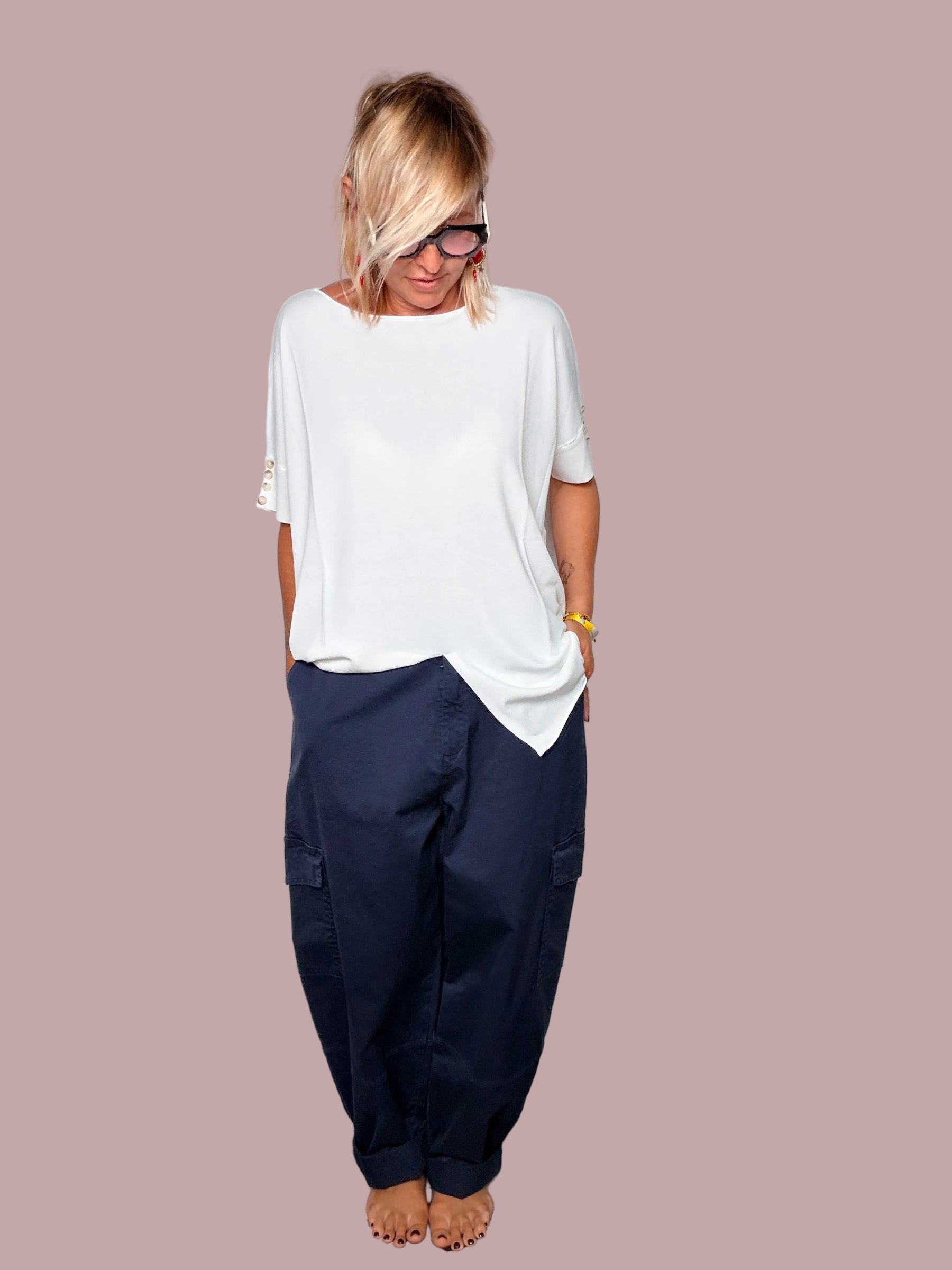 Pantaloni Cargo Oversize - BLU