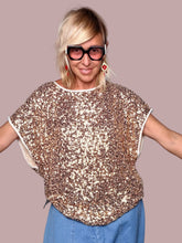 Maglia Paillettes Manica Corta Oversize