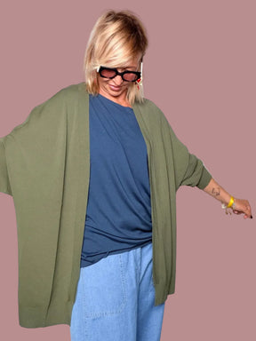 Cardigan Filo Kimono Verde