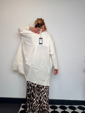 Maxi Felpa Oversize con Inserto a Pannelli sul Retro
