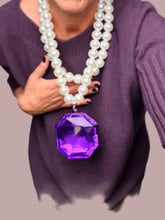 Collana Maxi Perle con Pendente Diamante Viola