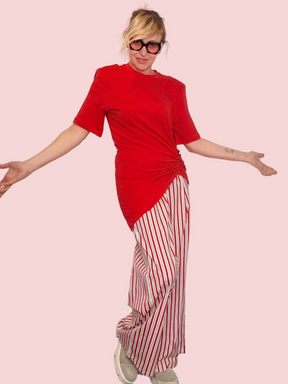 Pantaloni Wide Leg Maxi a Righe