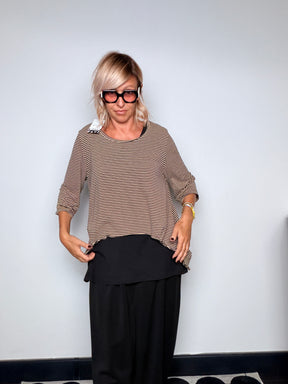 Maglia a Righe Oversize + Canotta Nera Inclusa