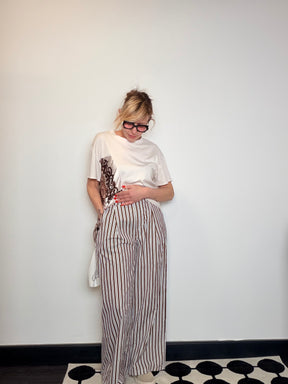 Pantaloni Wide Leg Maxi a Righe