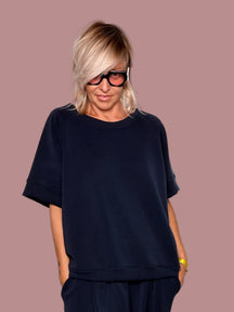 T-shirt Oversize Manica Corta in Modal – Nero / Marrone / Vino / Navy