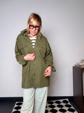 Field Jacket Militare con Patch Bugs Bunny — Verde Militare