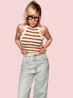 Jeans Glitter Argentati