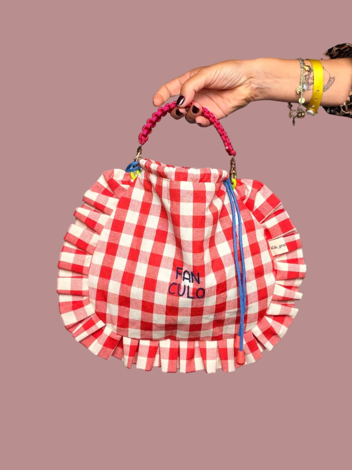 Borsa Artigianale con Balze – Tessuto Stampato | Edizione Limitata