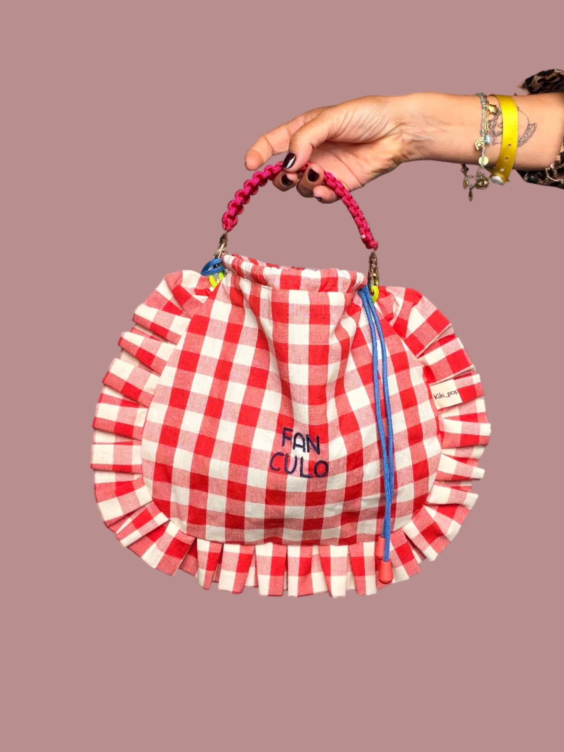 Borsa Artigianale con Balze – Tessuto Stampato | Edizione Limitata
