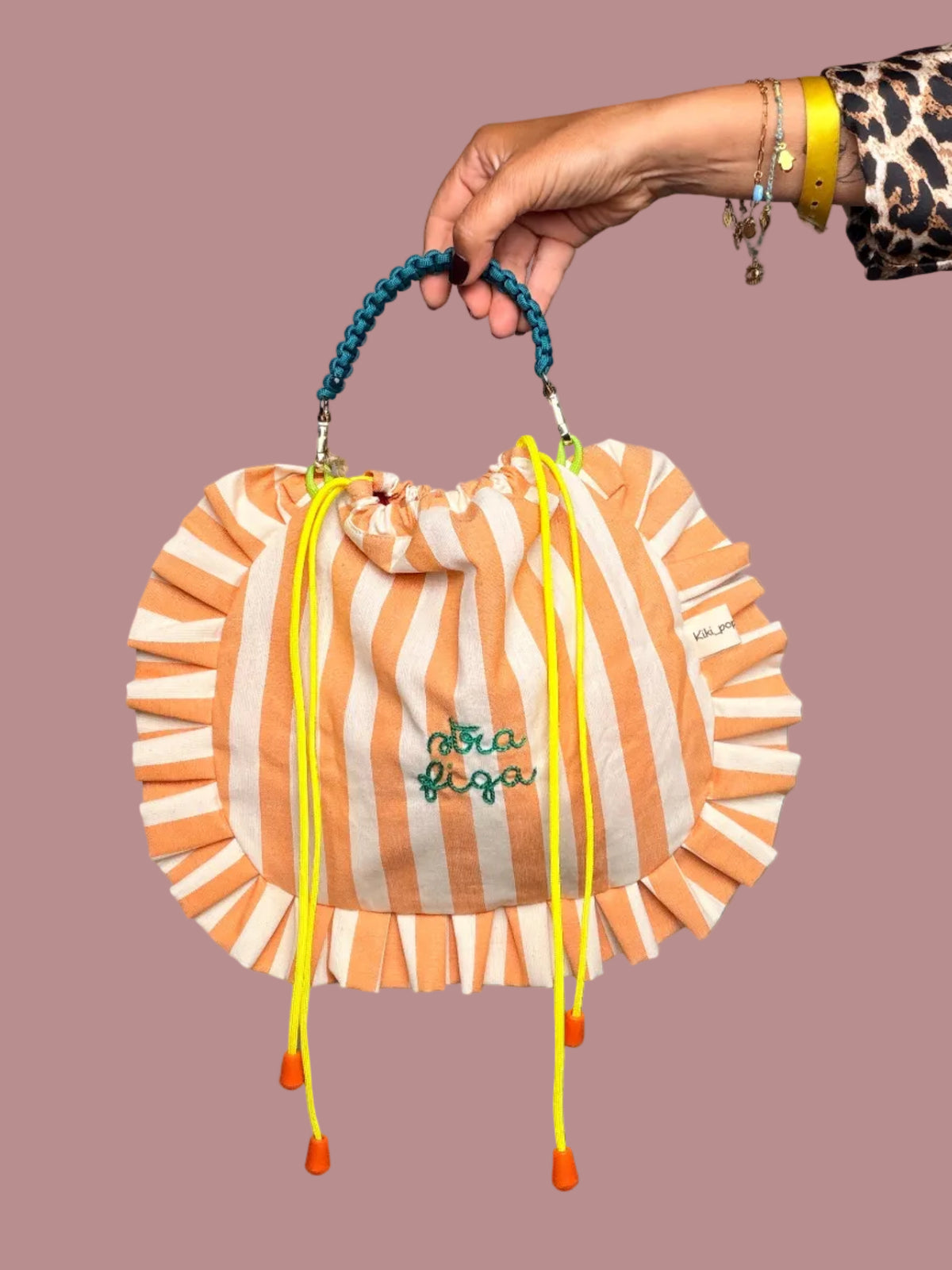 Borsa Artigianale con Balze – Tessuto Stampato | Edizione Limitata