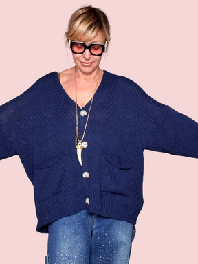 Cardigan Over in Maglia Panna