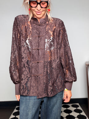 Giacca Camicia Pizzo Chiusura Napoleone Over