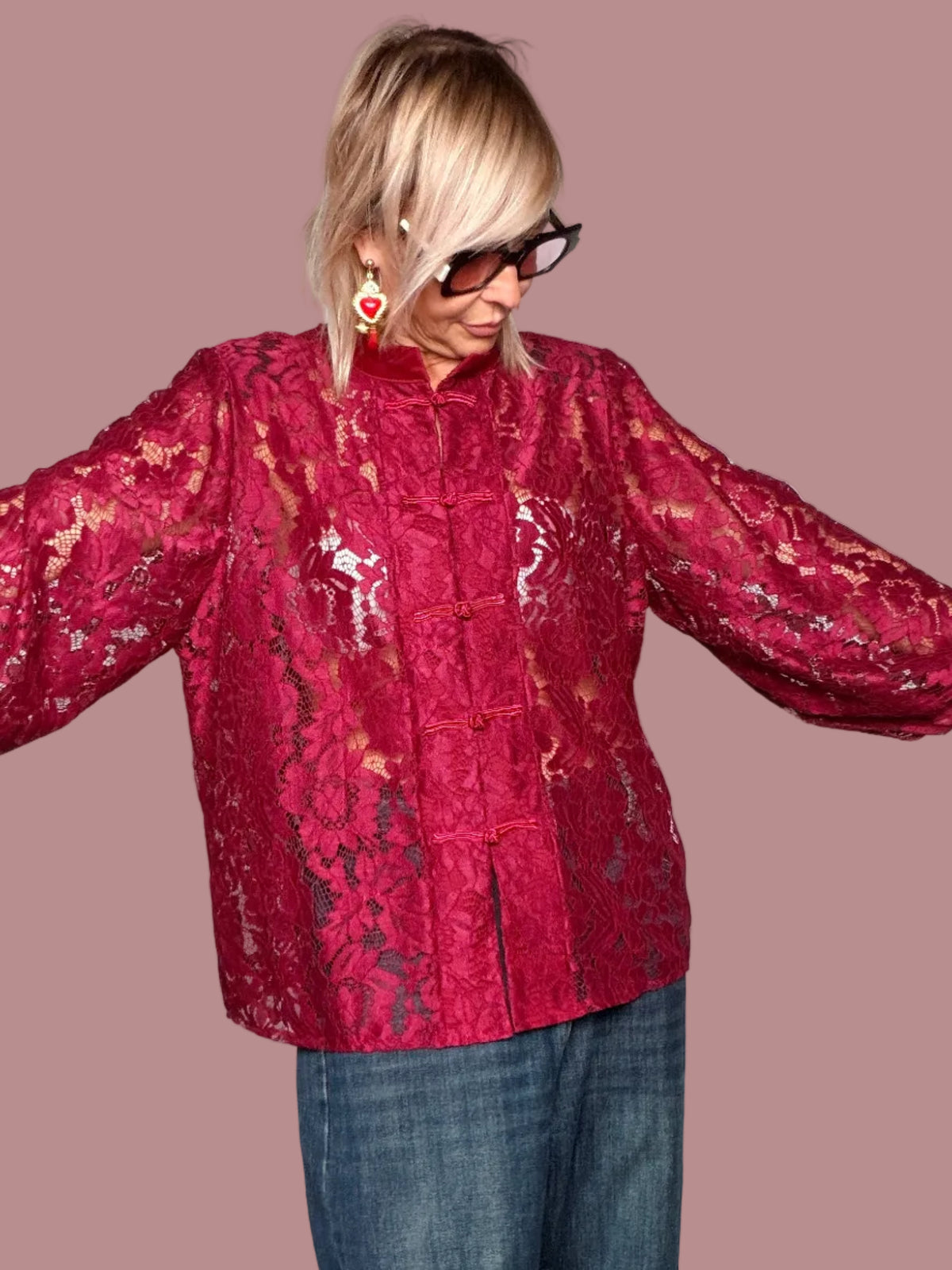 Giacca Camicia Pizzo Chiusura Napoleone Over