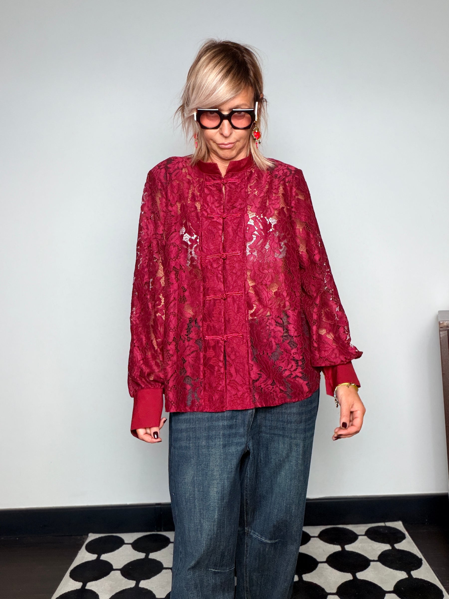 Giacca Camicia Pizzo Chiusura Napoleone Over